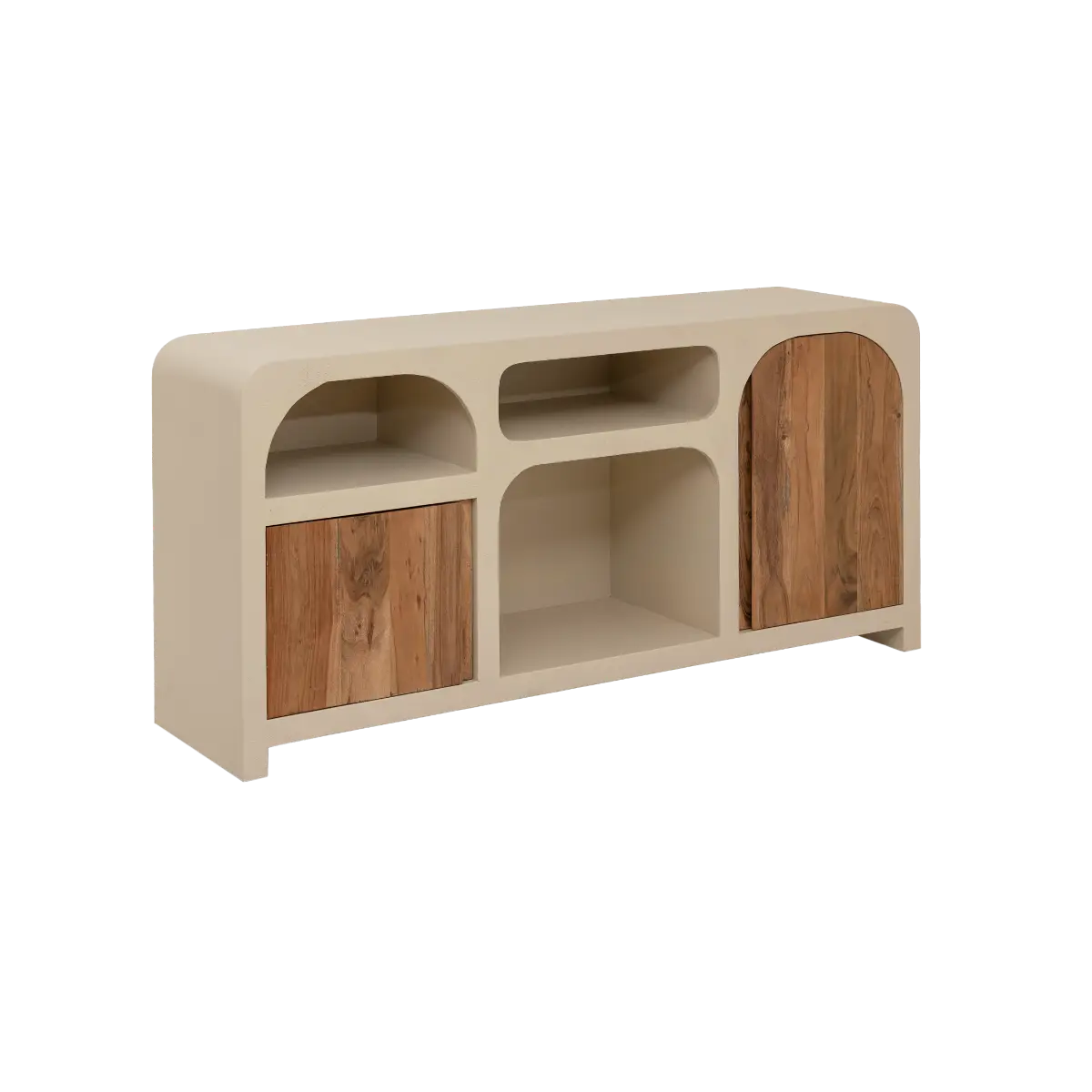 Buffet Pramepito en MDF effet béton et bois d'acacia – Image 2