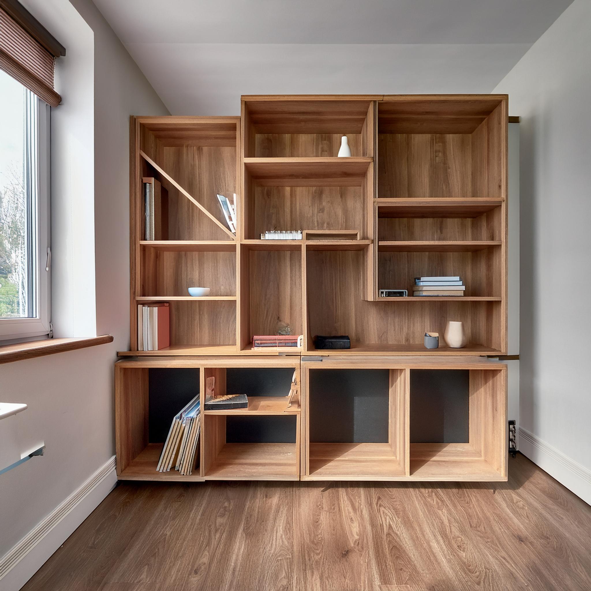 Bibliothèque modulable en chêne