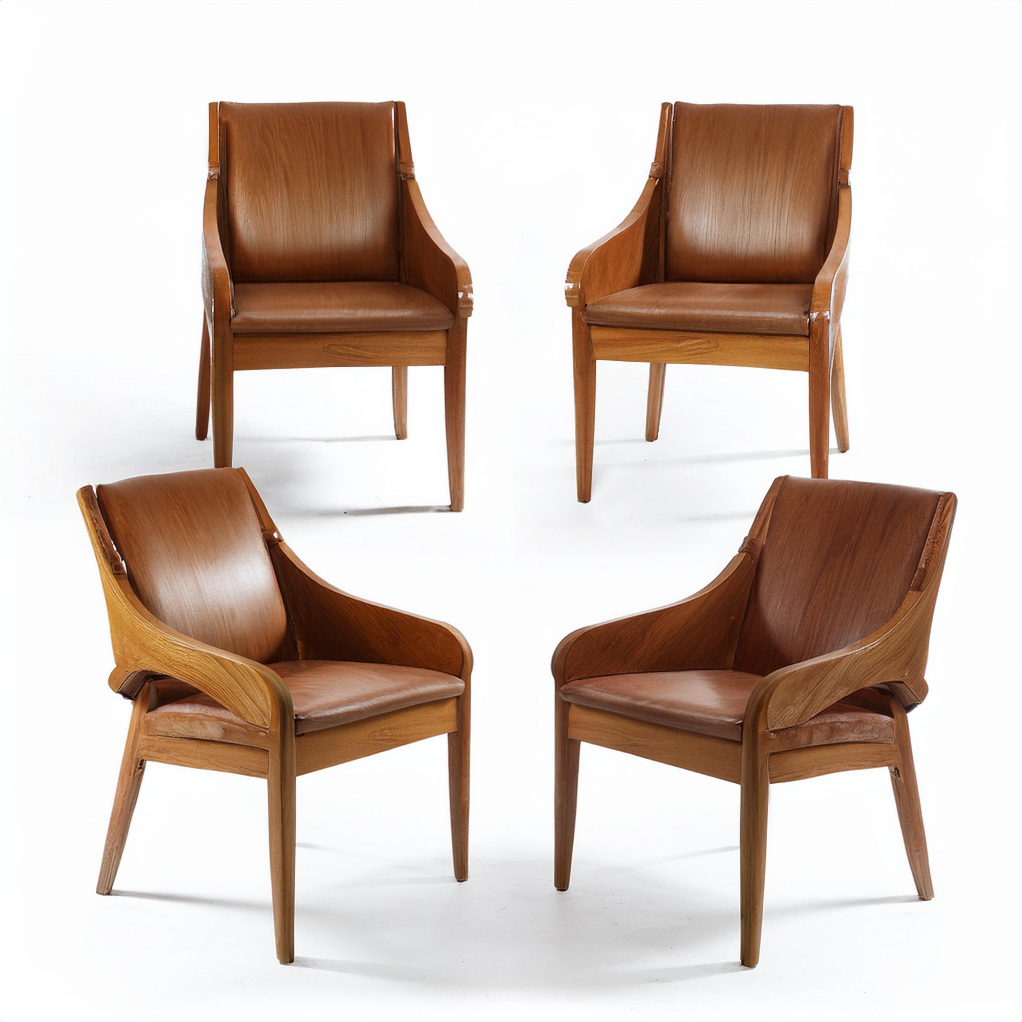 Ensemble de quatre chaises en érable